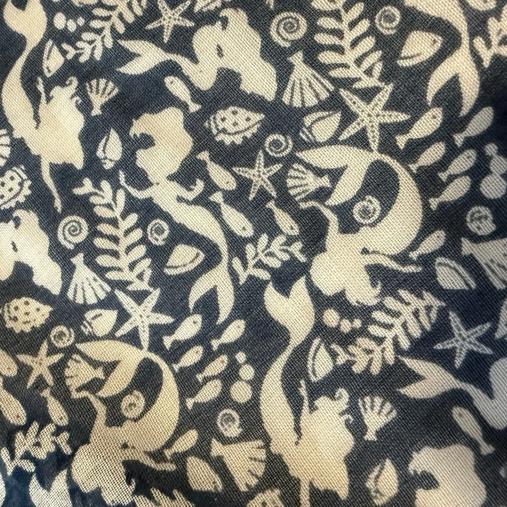 Disney’s Little Mermaid Patterned Infinity Scarf in Blue and White